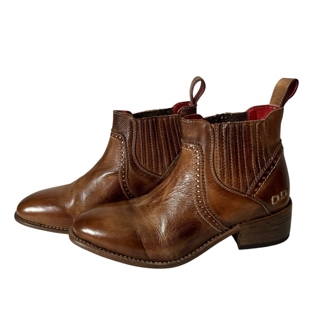 Bed Stu Women’s Ellice Pull On Ankle Booties Tan Rustic Leather Size 6.5